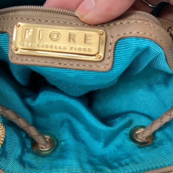 Isabella Fiore Embroidered Tan Leather Boho Hobo Shoulder Strap Purse - Picture 12 of 16